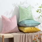 decorUhome Couch Throw Pillow Covers 18x18 Set of 2, Decorative Soft Euro Neutral Chenille Pillow Covers with Elegant Design for Sofa Bed Living Room Home Decor, Blush Pink