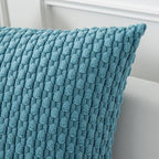 Kevin Textile Throw Pillow Covers Soft Corduroy Decorative Set of 2 Boho Striped Pillow Covers Pillowcases Farmhouse Home Decor for Couch Bed Sofa Living Room 20x20 Inch Light Blue