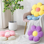 Six Petal Flower Pillow,Soft Daisy Shaped Throw Pillows Cushion Seating for Home Decorative Cute Daisy Throw Pillow for Bed Sofa Couch (Dark Pink,15.7'')