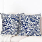 Decorative Throw Pillow Covers Set of 2 Blue Pillow Covers 18x18 inch Throw Pillow Cases Soft Short Plush Farmhouse Floral Outdoor Pillow Covers for Couch Sofa Bed Living Room Cushion Cover