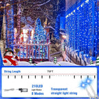 70FT with 210 LEDs – Designed with 210 LEDs on a 70FT Strand, These Lights Create a Dazzling Blue Glow That’s Ideal for Wrapping Trees, Decorating Windows, Stair Rails, or patios(Blue)
