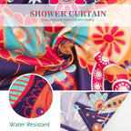 Aimego Boho Paisley Floral Shower Curtains - Mandala Indian Bohemian Colorful Flowers Bath Shower Curtain Set with 12 Hooks for Adults Kids Bathroom Decor Accessories, 72"x72"
