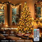 echosari 400 LED Christmas String Lights, Connectable Extra Long 66Ft Outdoor Christmas Tree Lights Plug in with Remote Timer for Patio Garden Tree Decor (Warm White)
