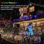 KNONEW Outdoor Christmas Lights 300 LED 99ft String Lights 8 Modes & Time Memory Fairy Light Plug in Waterproof LED String Lights for Xmas Yard Tree Wedding(Multicolor)