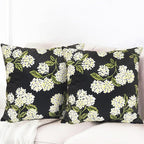 Decorative Throw Pillow Covers Set of 2 Black Hydrangea Pillow Covers 18x18 inch Super Soft Short Plush Square Floral Throw Pillows,Farmhouse Outdoor Pillow Covers for Couch Living Room