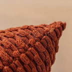 Kevin Textile Fall Soft Velvet Solid Square Decorative Cushion Cover Handmade Pillowcase with Hidden Zipper for Seasonal Autumn 2 Packs 18x18 Inch Burnt Brick