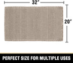 H.VERSAILTEX Upgraded Waffle Bath Mat Super Absorbent Non Slip Bath Rug for Bathroom Floor, 20" x 32", Irish Cream