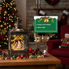 Christmas Snow Globe Swirling Glittering Nativity Scene with Music, USB Lined/Battery Operated Lighted Water Lantern for Christmas Festival Decoration Gifts