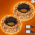 2 Pack Halloween Lights Outdoor, Total 200FT 600 LED Orange String Lights for Outside with 8 Modes Waterproof, Plug in Halloween Decorations for Indoor Bedroom Patio Garden Party Holiday