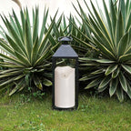 Homemory 6.3" x 12" Extra Large Outdoor Waterproof Candle with Auto 6-Hour Timer, White Plastic Made, Long Last for Months