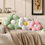 Daisy Pillow, 19.6In Cute Flower Shaped Decorative Pillow Cushion for Sofa Couch Bed Reading Tent