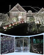Brightown 2 Pack Solar String Lights for Outside, Each 46Ft 120 LED Solar String Lights Outdoor with 8 Modes, IP65 Waterproof Solar Lights for Patio Yard Wedding Garden Party Decorations, Cool White