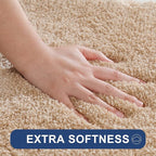 COSY HOMEER Bath Rugs for Bathroom Extra Thick - Anti-Slip Bath Mats Soft Plush Yarn Shaggy 100% Strong Mirco Polyeste Mat Living Room Bedroom Mat Floor Water Absorbent(Beige,20x32 - Inches)