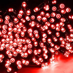 WATERGLIDE 1000 LED Christmas String Lights, 328 FT Green Wire LED Decorative Fairy Lights with Remote & 8 Modes, Waterproof for Outdoor Valentines Holiday Party Garden Wedding Home Decor, Red