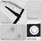 No Hook Shower Curtain Set with Snap in Liner, Black Jacquard Tufted Geometric Bath Curtain, Boho Luxury Hotel Bathroom Decor, Waterproof Washable, 71 x 86 Inch