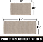 H.VERSAILTEX Waffle Bath Mat Super Absorbent Bathroom Mats Non Slip Bath Rugs for Bathroom Floor Machine Washable Ultra Soft Bathroom Rugs for Beside Tub, (32 x 20 Plus 24 x 60 - Inches, Irish Cream)