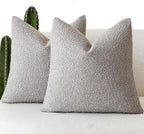 Foindtower Set of 2, Decorative Textured Boucle Throw Pillow Covers Accent Solid Pillow Cases Soft Cozy Couch Cushion Case for Chair Sofa Bedroom Living Room Home Decor 26 x 26 Inch Neutral Grey