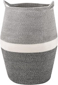 Cotton Rope Laundry Hamper by YOUDENOVA, 105L - Woven Collapsible Laundry Basket - Clothes Storage Basket for Blankets, Laundry Room Organizing, Bedroom Storage, Clothes Hamper – Dark Grey