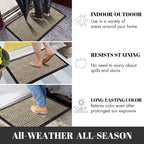 Yimobra Outdoor Mats for Front Door, Stops Mud & Dirt at Entrance, Fits Garage & Patio, All-Weather Waterproof Non Slip Outdoor Indoor Welcome Mat, 29.5x17 Beige