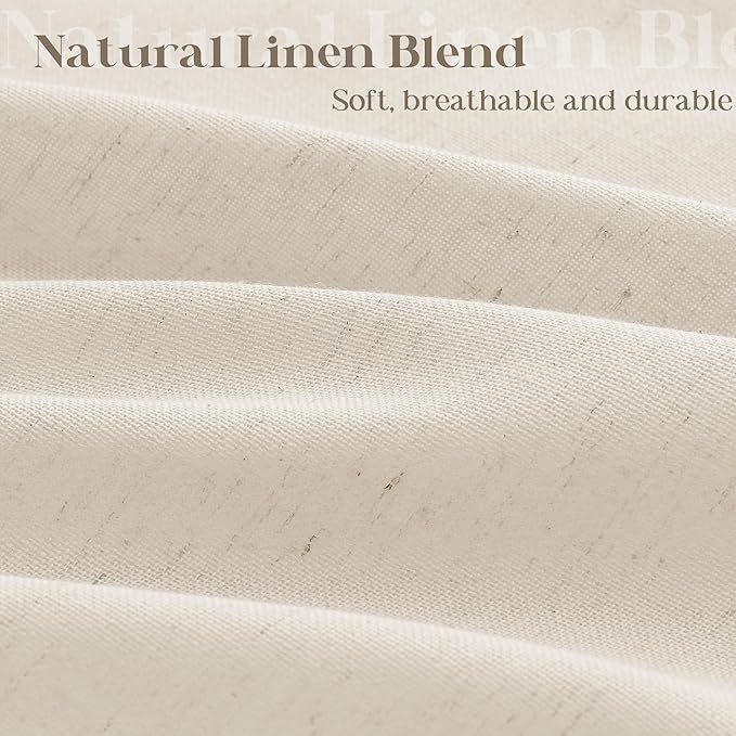 Beige Linen 78 Inch Shower Curtain Extra Long Shower Curtains for Bathroom 78 Length Farmhouse Water Repellent Neutral Tall Drapes Set for Men Bathroom Decor Bath Drapes with Hooks 72x78