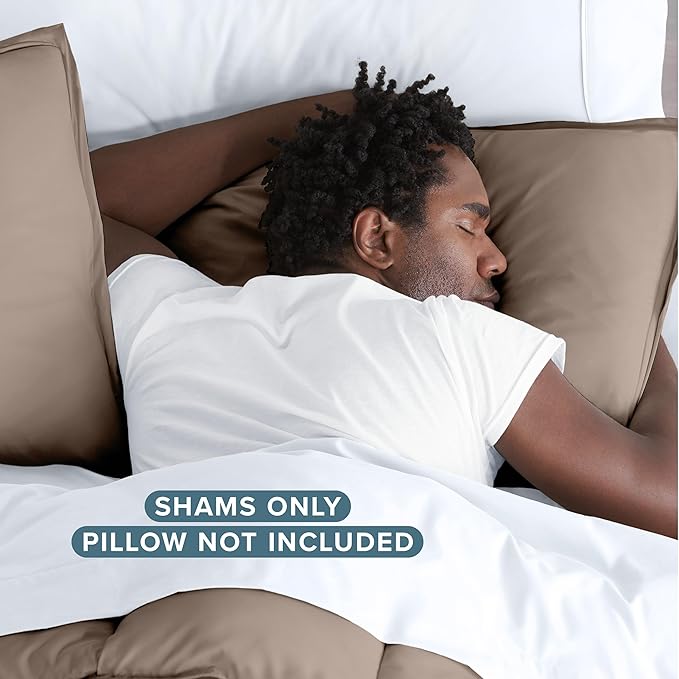 Bare Home King Pillow Shams - Set of 2 - Premium 1800 Ultra-Soft Microfiber - Double Brushed - Bed Pillow Shams (Taupe, King)