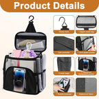 Travel Toiletry Bag with Mesh Shower Caddy, Dorm Room Essentials for College Students, Portable Hanging Large Makeup Organizer for Men and Women, Travel Accessories for Camping, Beach, Cruise, Gym