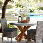 idee-home Outdoor Chair Cushions Set of 2, Thick 17" x 17" x 3" Outdoor Seat Cushion Patio Furniture Waterproof with Ties, Patio Chair Pads Dining Black
