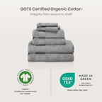 BIOWEAVES 100% Organic Cotton Bath Sheet Set of 2 | Soft Oversized Bath Towels | 700 GSM Premium Bath Towel Sheet Set GOTS Certified - Light Grey