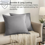 Bare Home Euro Pillow Sham Covers - Set of 2 - Premium 1800 Ultra-Soft Microfiber - Double Brushed - Bed Pillow Shams - Pillows Not Included (Set of 2, Light Grey)