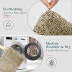 Walensee Non Slip Bath Mat - Soft, Water Absorbent Microfiber Shaggy Mat (16 x 24, Sand) - Thick Plush Shower Mat - Machine Washable