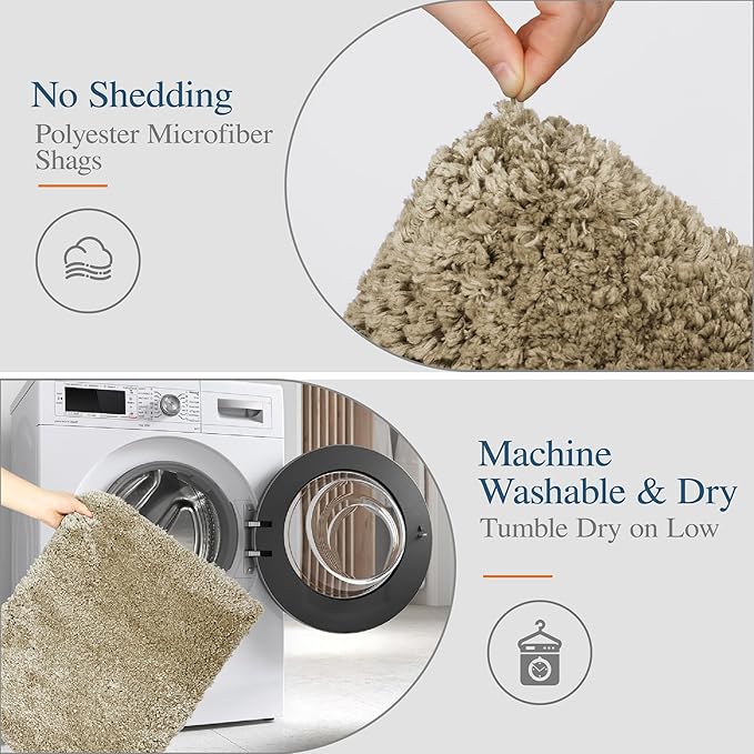 Walensee Large Bathroom Rug (24 x 40, Sand) - Extra Soft, Absorbent Shaggy Mat, Machine Washable, Non Slip, Luxury Floor Mat