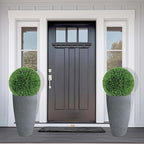2 Packs 21 inch Tall Planter, Indoor Outdoor Round Planter for Porch, Large Plant Pot with Drainage Hole for Home Garden Front Door, Modern Decorative Pots for Plants (Dark Gray)