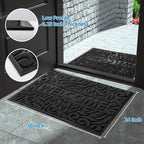 Yimobra Large Welcome Mat 36x24, Waterproof Non-Slip Outdoor Mats for Front Door Outside Entrance, Low-Profile Entryway Mat Indoor for Garage Patio, Black