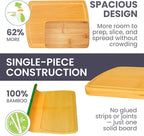 Extra Large Bamboo Cutting Board Set – Glue-Free Surface for Chopping Vegetables, Carving Meat, Slicing Bread, and Serving Cheese & Charcuterie for Safer Family Meal Prep – For Health Conscious Chefs