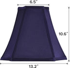 GO&SO Medium Blue Lampshades Square Cut Corner Lamp Shades for Floor and Table Lamps, 6.5x13.2x10.6", Blue, Natural Faux Silk Lampshade Bell Replacement, Handcrafted, Easy Assembly Required (Set of 2)