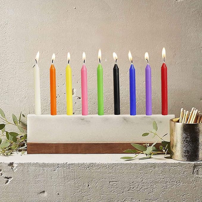 100pcs Multicolored Taper Candles 4 inch Dripless - Unscented and Smokeless -Paraffin Wax with Cotton Wicks-for Birthdays Weddings Holiday Emergency (100pack)