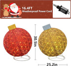 Lamerge Christmas Lanterns Decorations for Home, Indoor Outdoor Holiday Lanter, Warm Lit Farmhouse Lantern for Porch, Yard, Mantle, Party,30.5inch（Red+Gold）