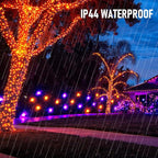 Dazzle Bright 200 LED Halloween Mini String Lights, 65FT Connectable Waterproof Plug in with 8 Modes Lights for Indoor Outdoor Patio Garden Party Decorations (Purple & Orange)
