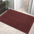 Sturdy Front Door Mat, Absorbent Muddy Dirt Resist Welcome Door Mats Outdoor Indoor, Stain and Fade Resistant, Non-Slip Rubber Backing Low Profile Doormat for Entryway, 36×24, Red