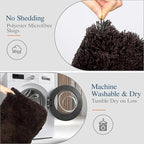 Walensee Large Bathroom Rug (24 x 48, Brown) Extra Soft and Absorbent Shaggy Bath Mat, Machine Washable Microfiber, Non Slip Luxury Floor Mat