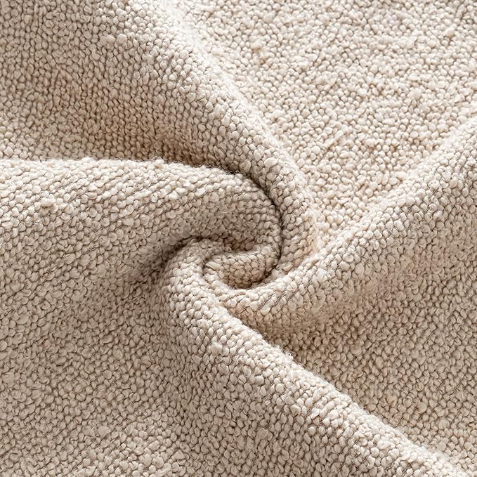MIULEE Textured Boucle Throw Pillow Cover Neutral Accent Solid Lumbar Pillow Case Decorative Soft Pack of 1 Couch Cushion Chair Sofa Bedroom Livingroom Home Decor,36x14 Inch