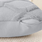 decorUhome Throw Pillow Covers 22x22 Inch Set of 2, Soft Plush Faux Fur Wool Grey Couch Pillow Covers, Decorative Neutral Pillow Cases for Bed Sofa Living Room Home Decor