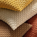 MIULEE Rust Throw Pillow Covers Soft Corduroy Decorative Set of 2 Boho Striped Pillow Covers Pillowcases Farmhouse Home Decor for Couch Bed Sofa Living Room 20x20 Inch