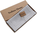 Solino Home Linen Soft Grey Table Runner 36 Inches - Classic Hemstitch, 100% Pure Linen Coffee Table Runner 14 x 36 Inch Ideal for Dresser Tables - Fall, Autumn, Halloween, Thanksgiving, Christmas