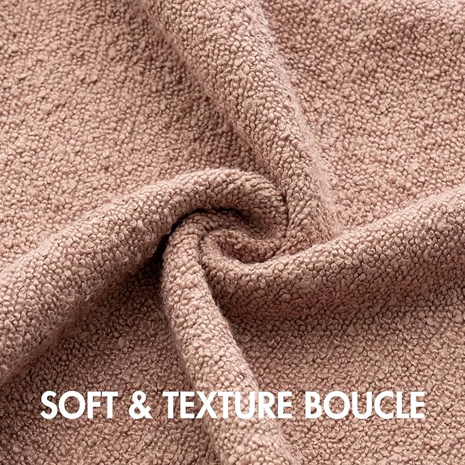 MIULEE Textured Boucle Throw Pillow Cover Blush Pink Accent Solid Lumbar Pillow Case Decorative Soft Pack of 1 Couch Cushion Chair Sofa Bedroom Livingroom Home Decor,12x20 Inch