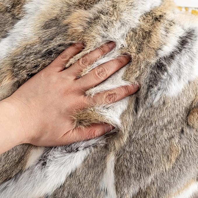 Luxury Rabbit Hide Skin Fur Pillowcases Cushion Cover Soft Throw Cases for Bedroom Cushion Cover (Yellow, 45×45cm（18in×18in）)