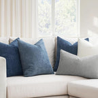 MIULEE Pack of 2 Decorative Throw Pillow Covers Soft Chenille Throw Pillows Solid Textured Cushion Covers for Couch Sofa Bedroom Living Room 20x20 Inch, Navy Blue