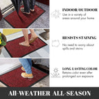Yimobra Extra Large Door Mat 60x32, All-Weather Waterproof Non-Slip Welcome Matt Outdoor, Heavy Duty Non Slip Doormat for Entryway for Patio and Garage Indoor, Easy Clean, Black Red