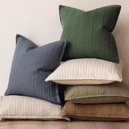Foindtower Set of 2 Decorative Cotton Waffle Weave Throw Pillow Covers Euro Shams Cushion Covers Accent European Pillowcase for Bed Couch Sofa Bedroom Living Room Home Decor 22×22 Inch Dark Green