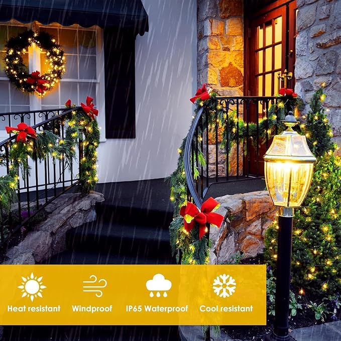 6 Pack 270FT Solar Christmas Lights Outdoor Waterproof, Super Bright 480 LED Solar String Lights with 8 Lighting Modes, Green Wire Twinkle Tree Light for Outside Xmas Party Decorations (Warm White)
